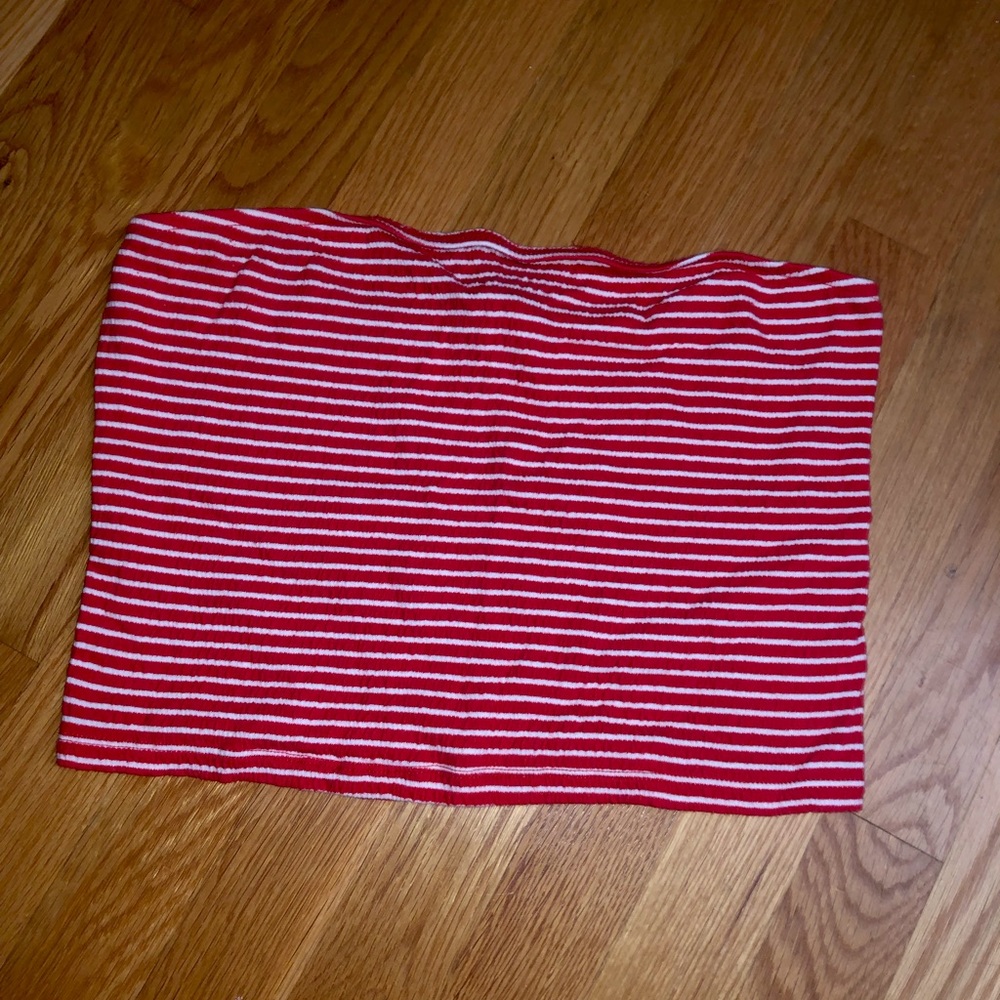 American Eagle Red and White Tube Top